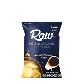 Sea Salt & Balsamic Vinegar Raw Kettle Cooked Potatoes Chips - 100g x 8